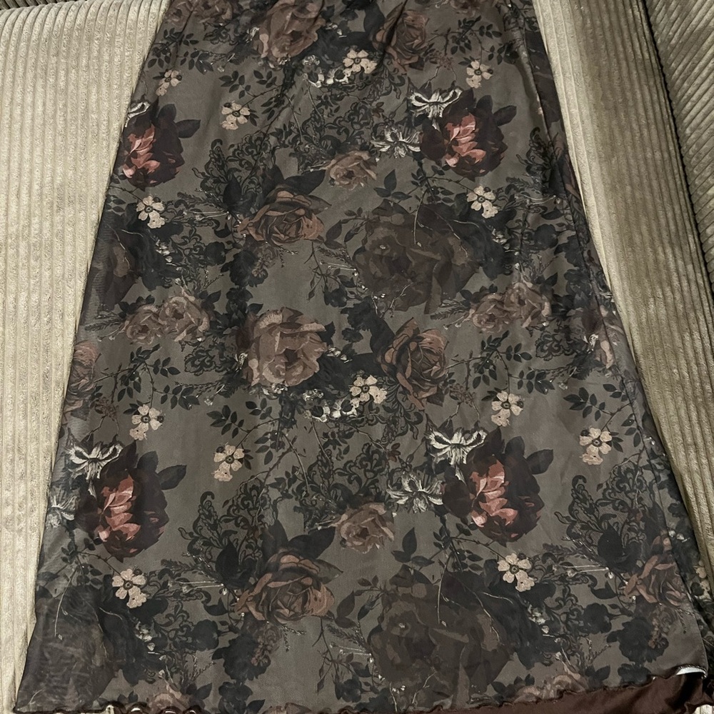 Floral Patterned Skirt - Multicolor